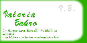 valeria bakro business card